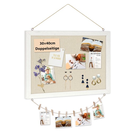 Pinnwand kork mit leinen - pinnwand,
